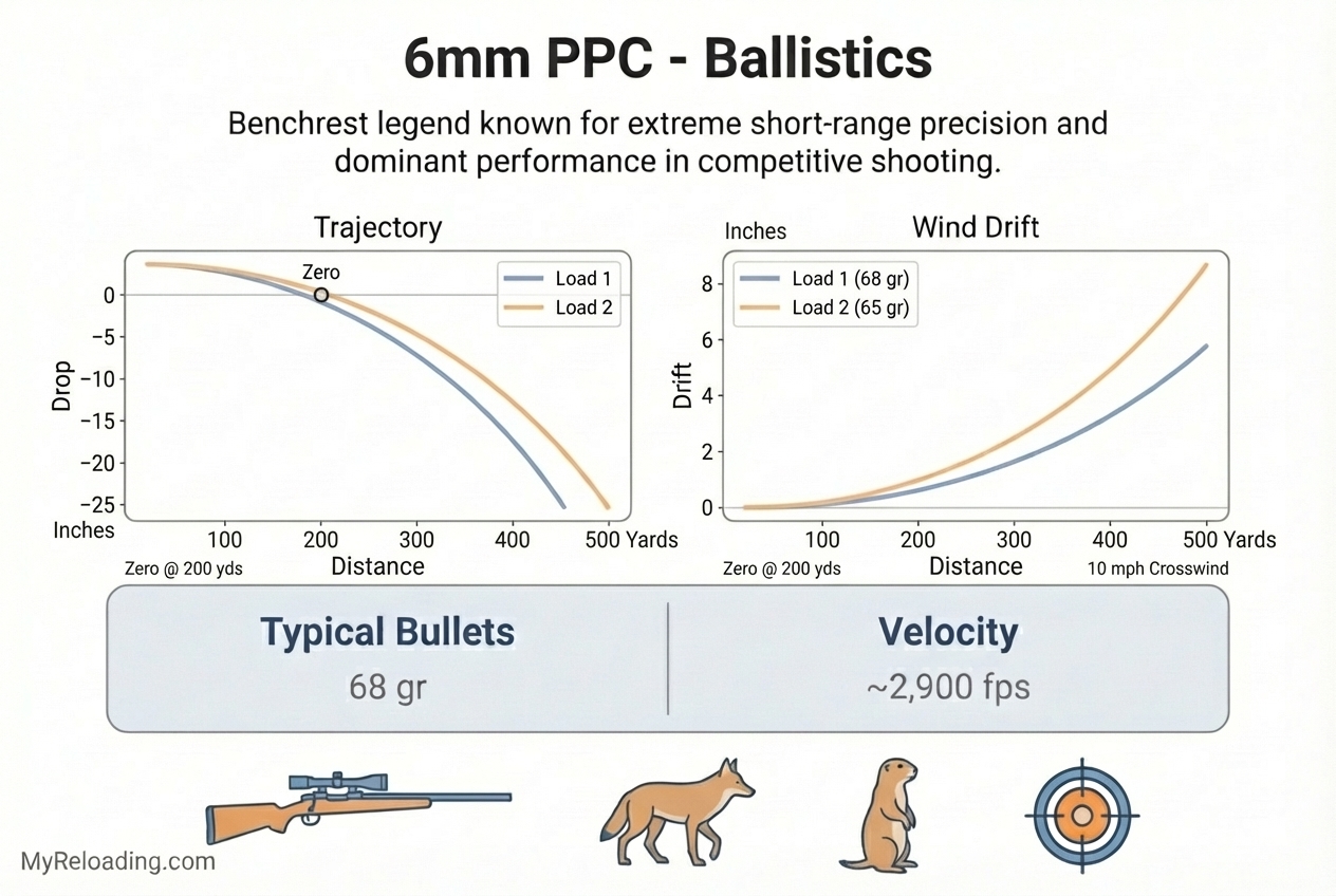 6mm PPC Ballistics | My Reloading