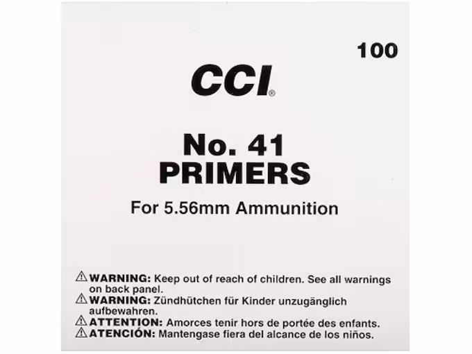 CCI No. 41 Small Rifle Military Primer in packaging