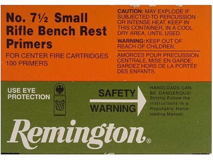 Remington 7-1/2 Small Rifle Bench Rest Primer packaging